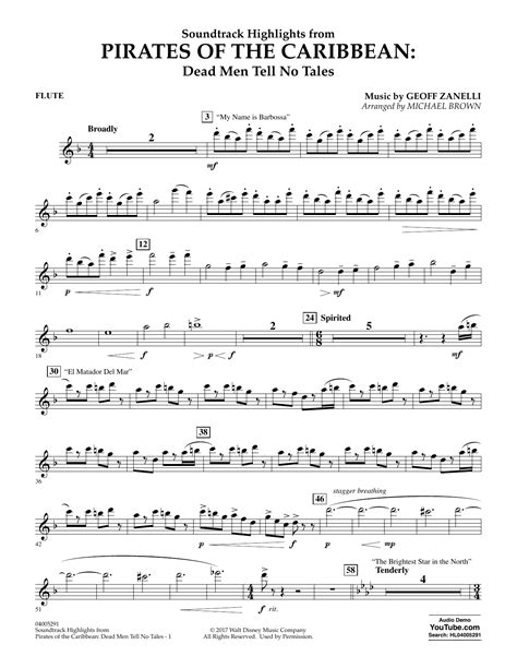Composed by Klaus Badelt. . Pirates of the caribbean flute sheet music